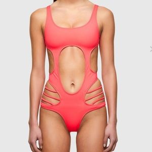 NWT Diesel Coral Micaela Monokini One Piece Coral Swimsuit